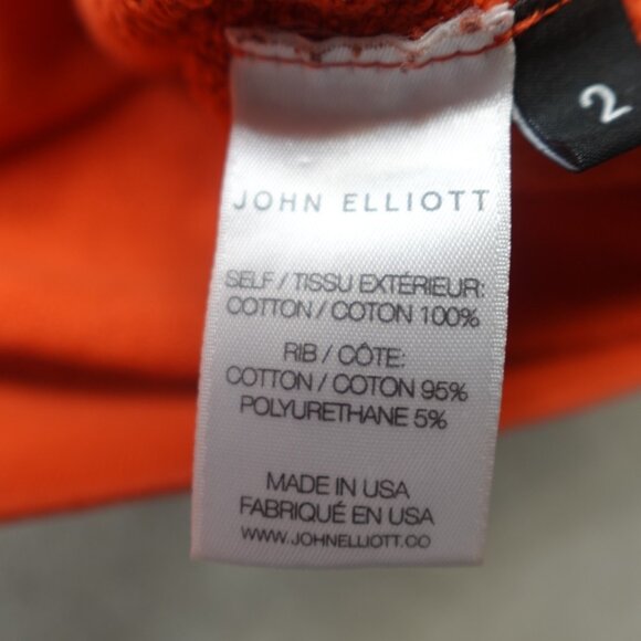 John Elliot Mens Sweater Medium Orange Solid Raglan Made in USA - Picture 4 of 11
